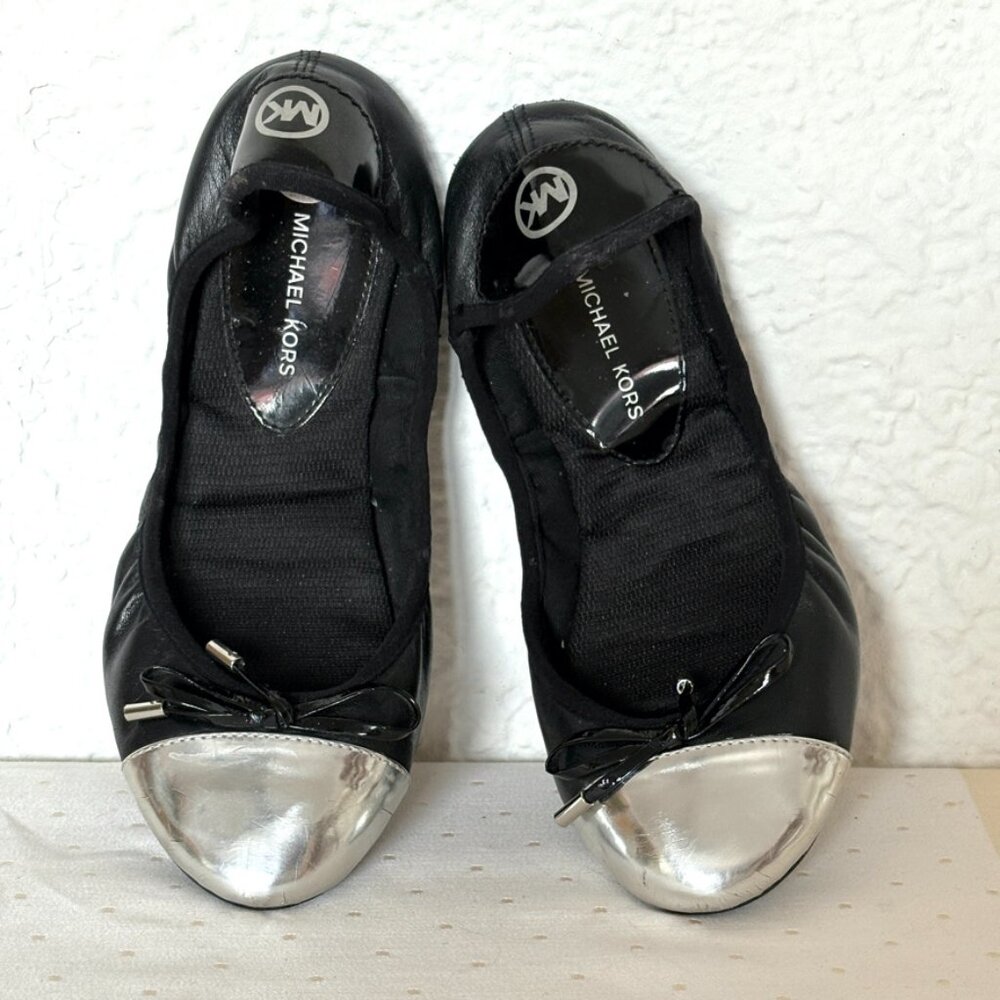 Michael Kors Black & Silver Ballet Flats